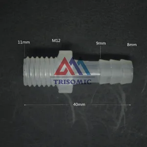 Прямой соединитель 8 мм-m12, пластиковая труба, фитинг, материал для аквариума PP