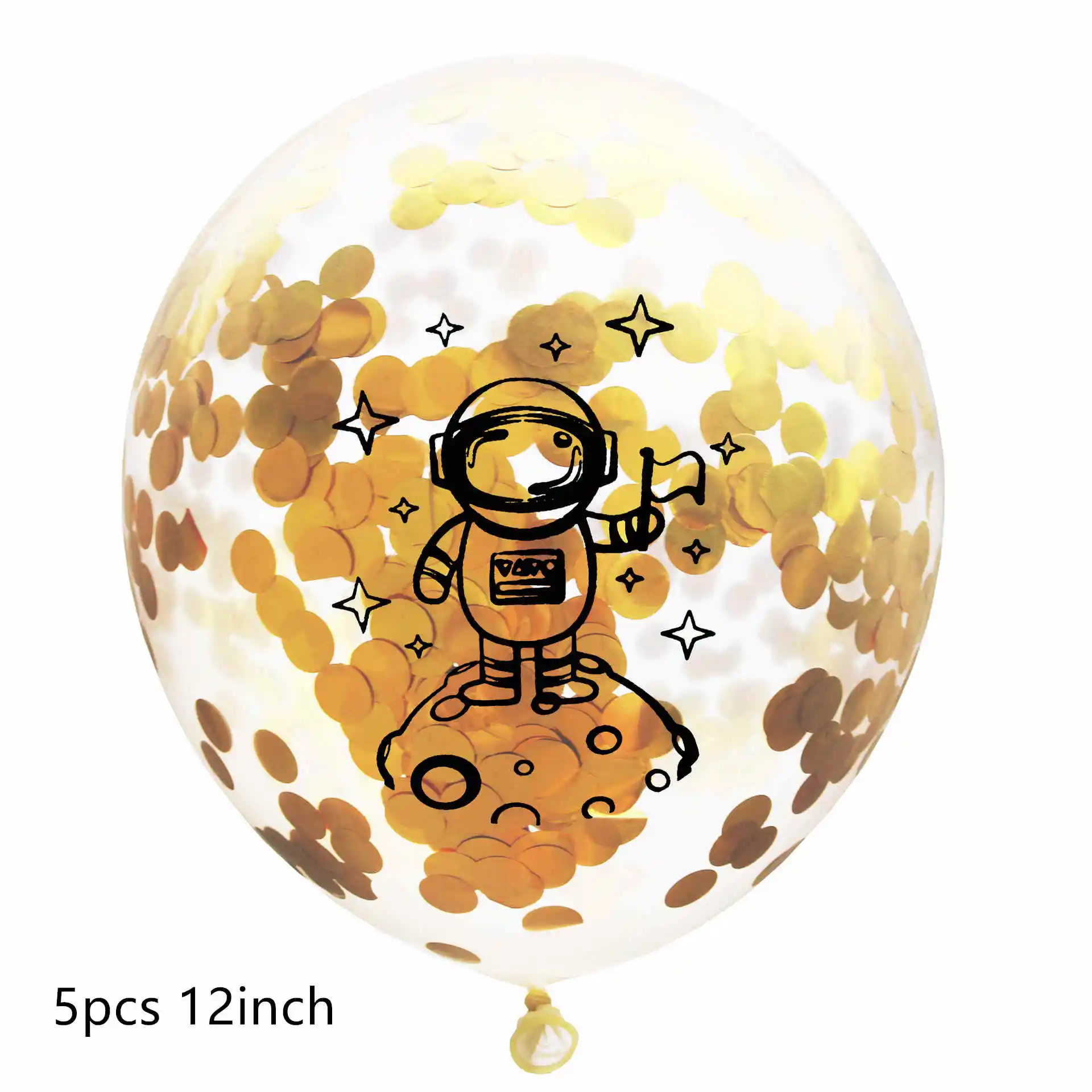5 шт./партия, прозрачные латексные воздушные шары астронавта, ракета, Мультяшные баллоны, игрушки для вечеринки в честь Дня Рождения, украшение, блестки - Цвет: 5pcs