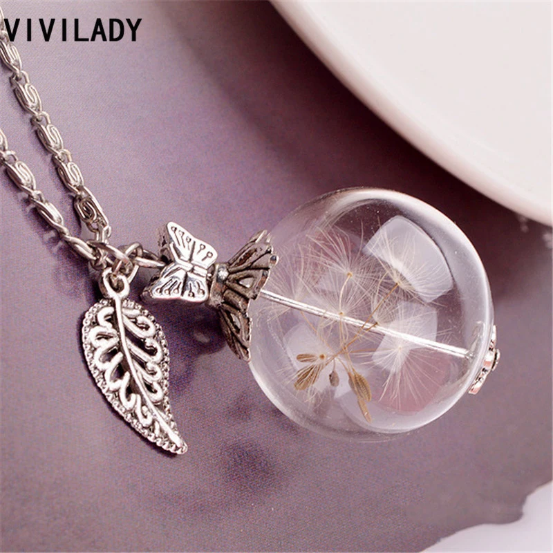 Женский кулон в виде бутылки из стекла одуванчика Модный сердца и Луны|gifts sex|jewelry