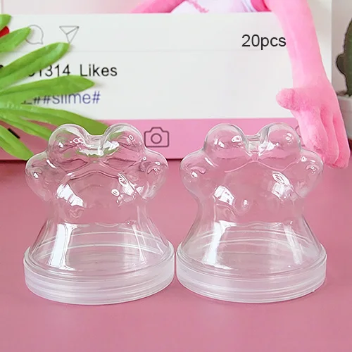 Happy monkey 10/20 шт/партия 200 мл Slime Box пластиковый Slime контейнер прозрачная коробка из полипропилена для хранения пушистое облако прозрачная слизь - Цвет: 20pcs