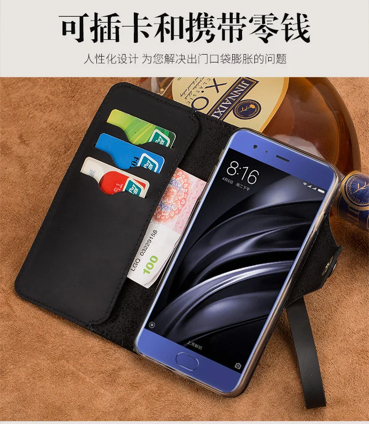 Чехол-книжка Crazy horse для Xiaomi Mi 6, 8, SE, A2, A3, 9se, 9 LITE, CC9, 9 t, натуральная кожа, откидная крышка, funda, кнопка, ремешок, крышка