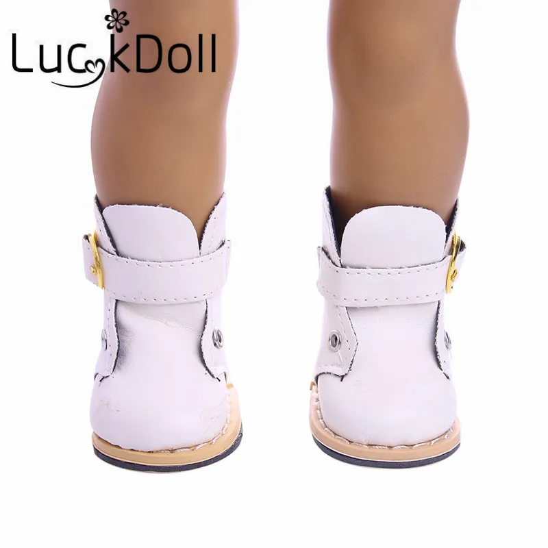 LUCKDOLL 4 цвета Высококачественная Длинная кожаная обувь для кукол размером 18