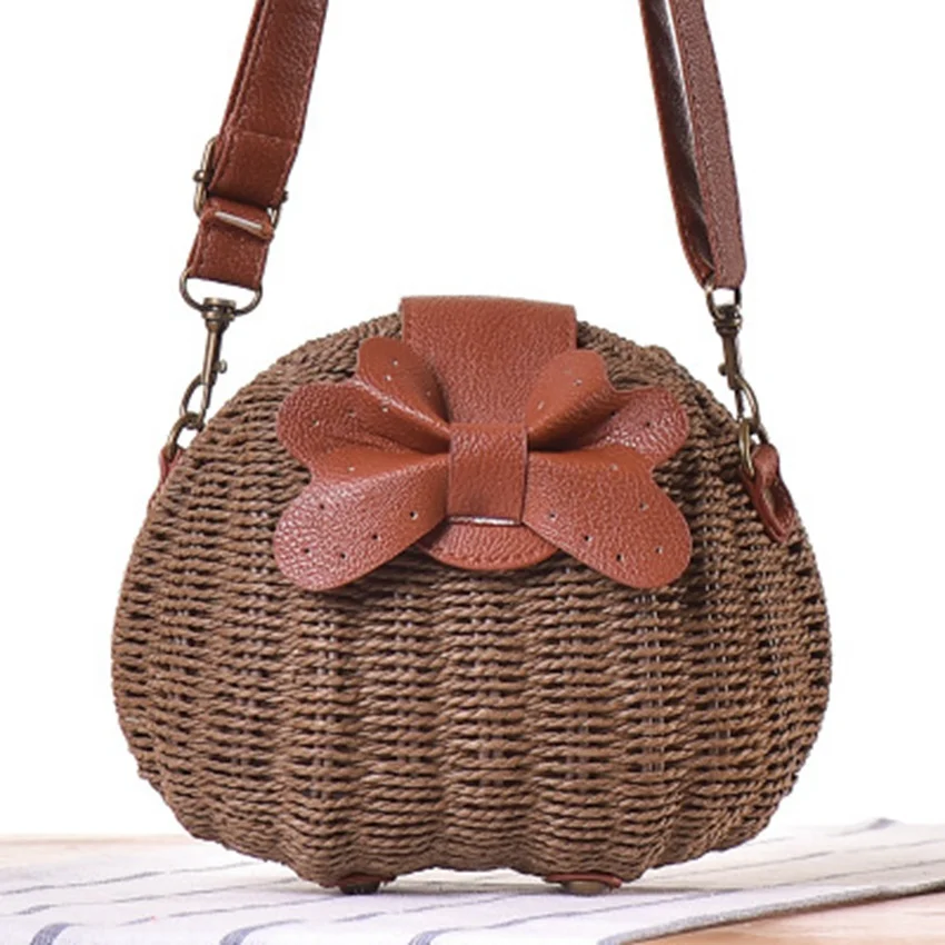 

New Messenger woven bag vacation travel beach bag Sen grass straw casual women's shoulder bag