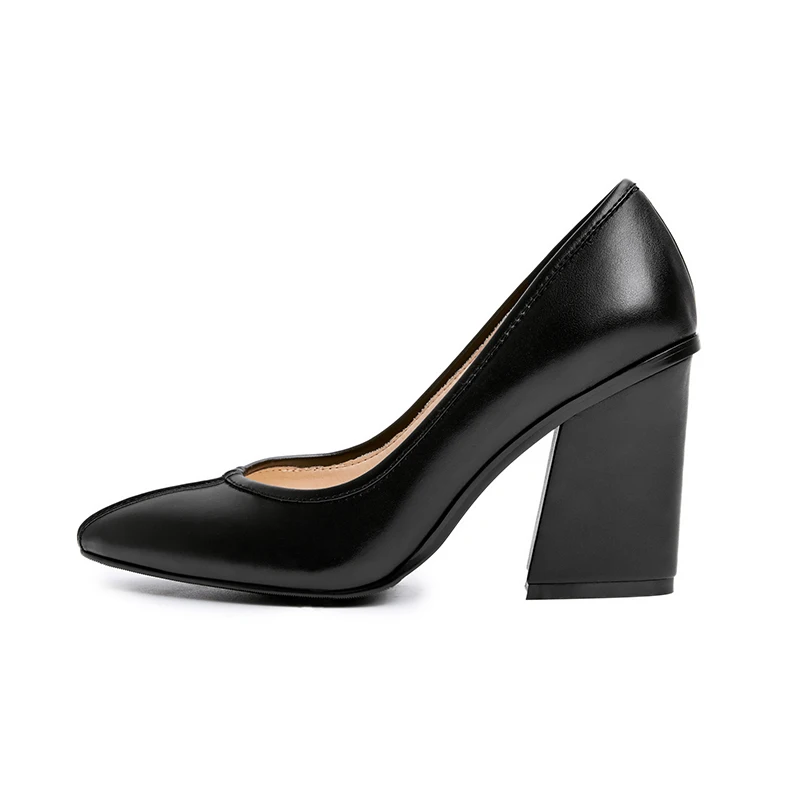 Женские туфли лодочки из натуральной кожи без застежки с острым носком|brand pumps|pumps