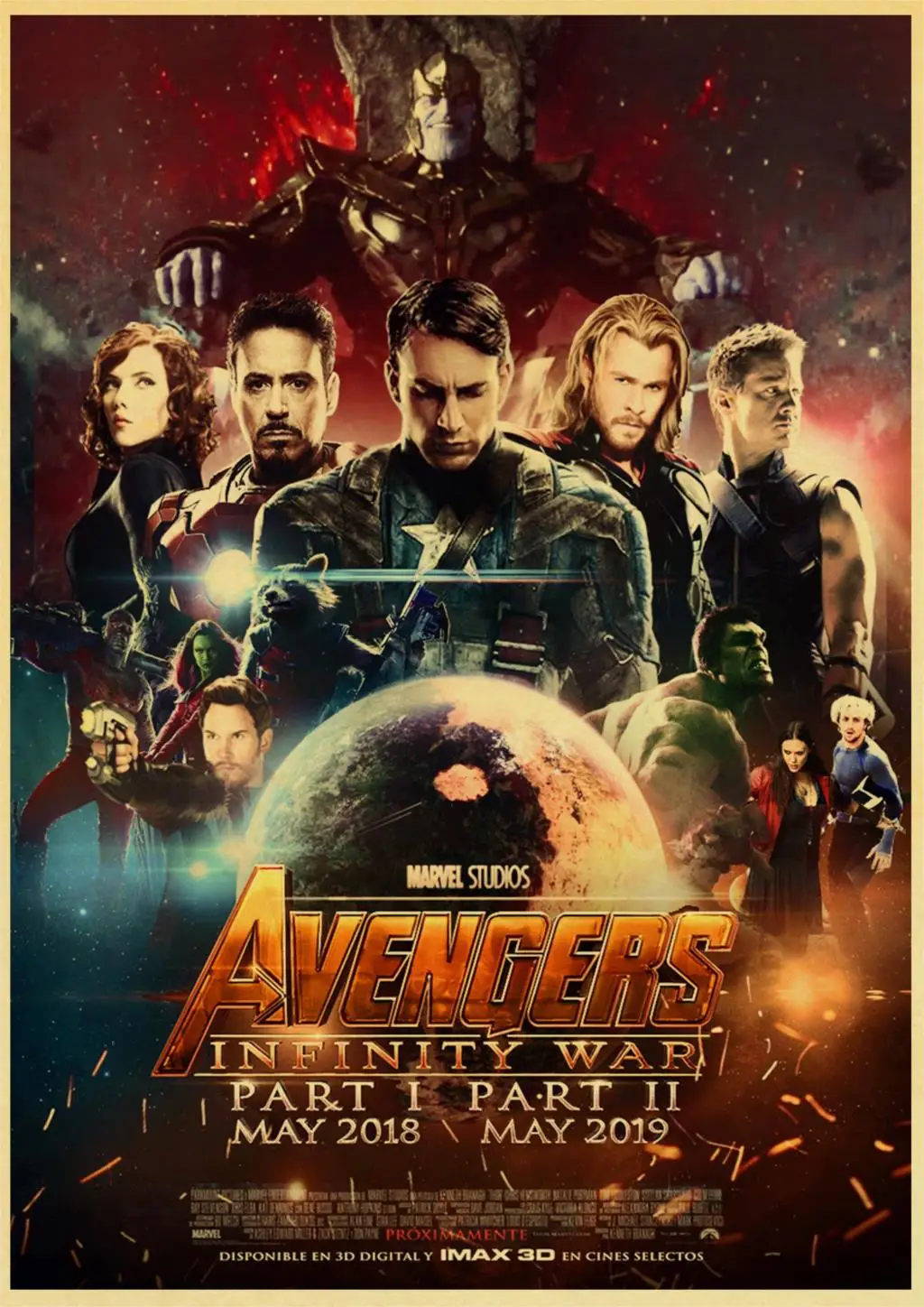 Фильм Marvel плакат Мстители Бесконечность войны Ретро плакат печатает Высокое качество наклейки на стену для гостиной украшение дома - Цвет: D126