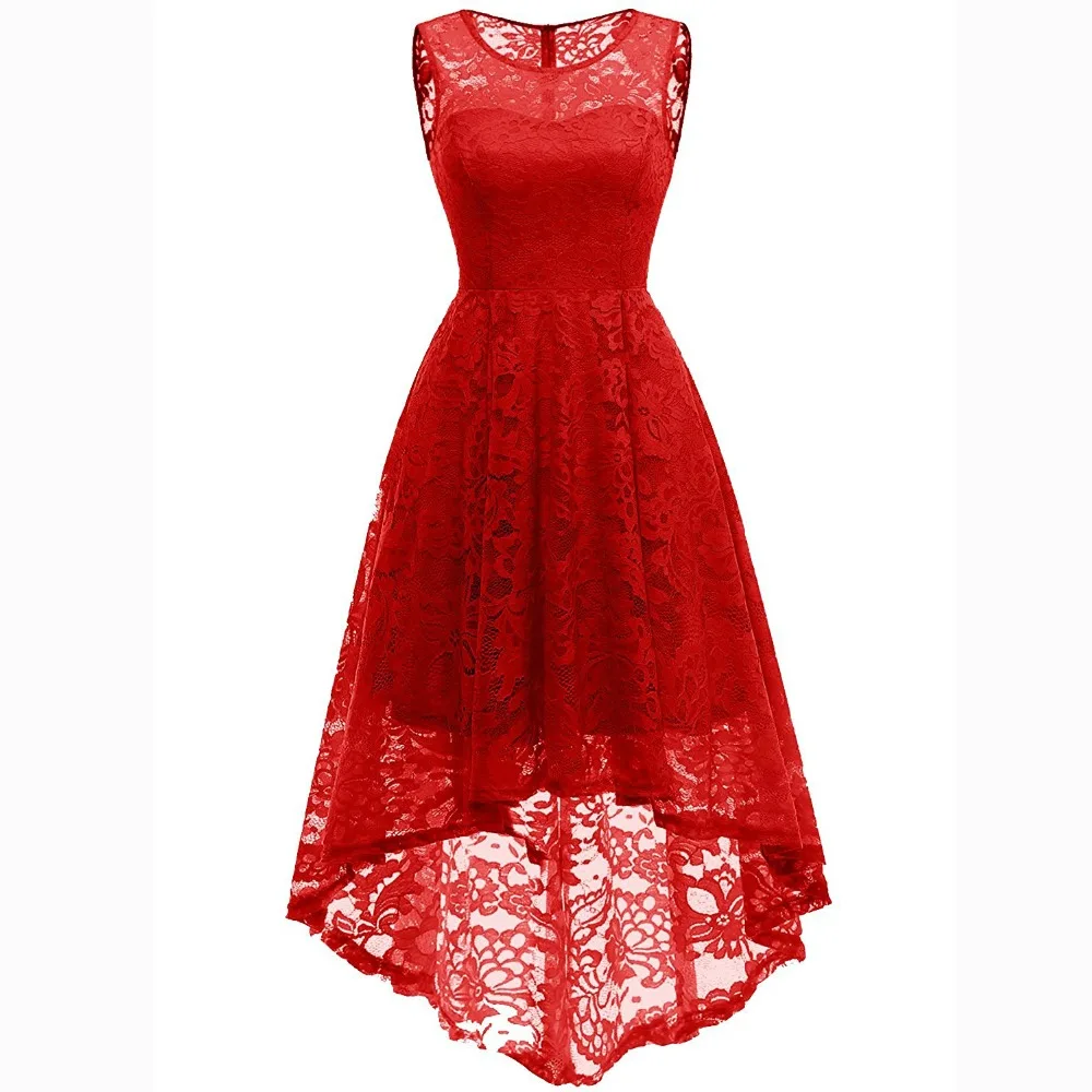 Женское облегающее платье без рукавов с круглым вырезом кружевное цветочным