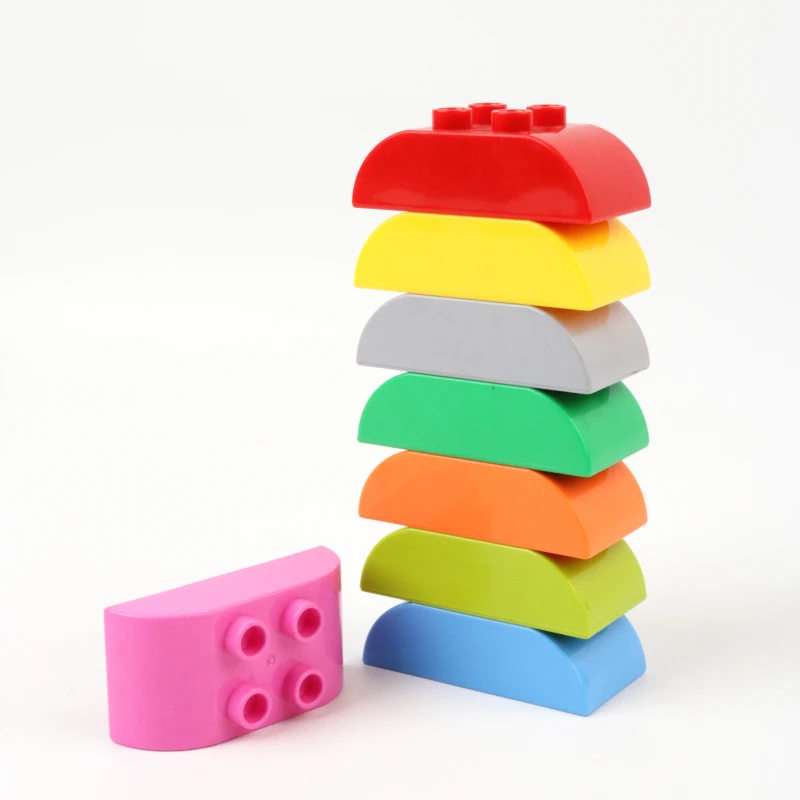 6 шт./лот 2x4dots изогнутые кирпичи крупные частицы строительные блоки аксессуары