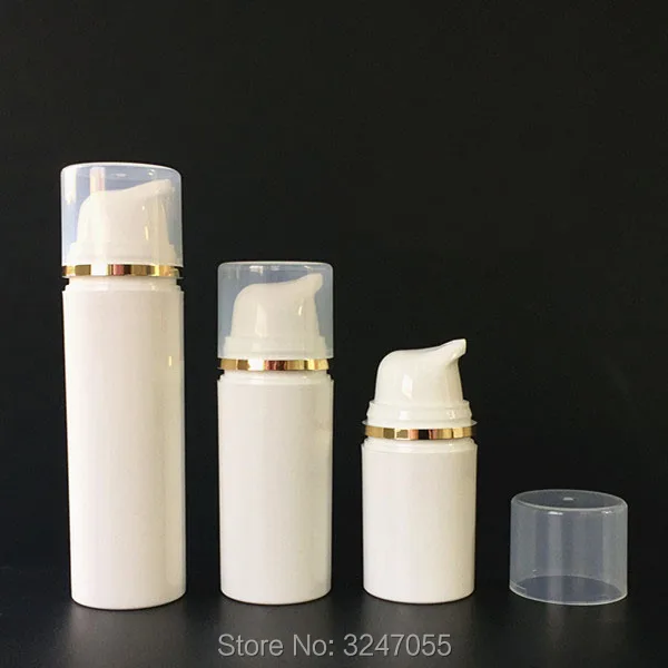 

15ml30ml50ml30шт/партия высококлассная белая пластиковая безвоздушная бутылка для лосьона, вакуумный контейнер с косемтической эссенцией, безво...