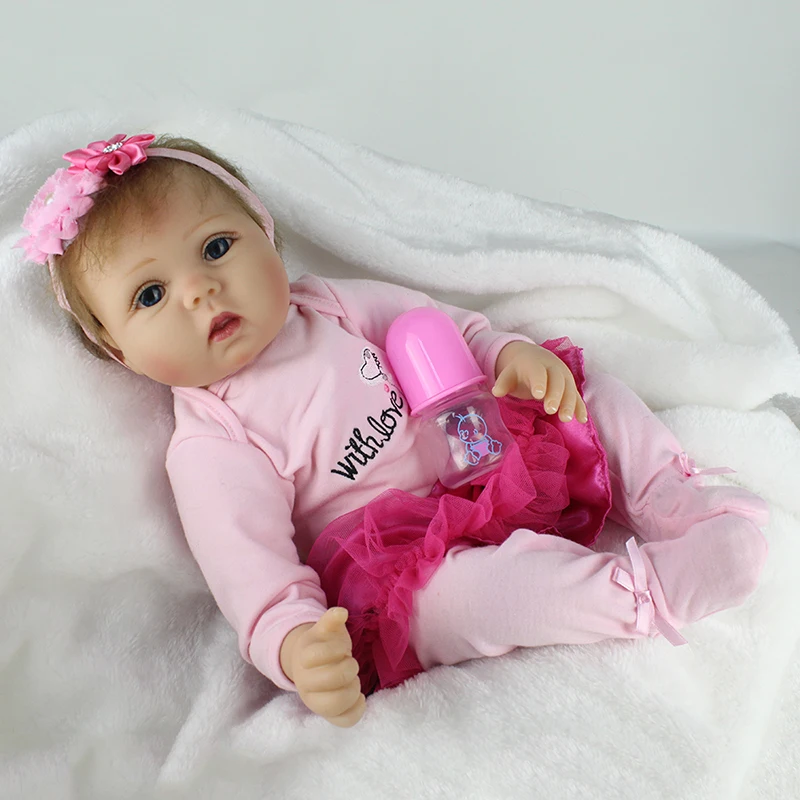 Кукла NPKDOLL 55 см мягкая силиконовая Reborn для девочек подарок на день рождения