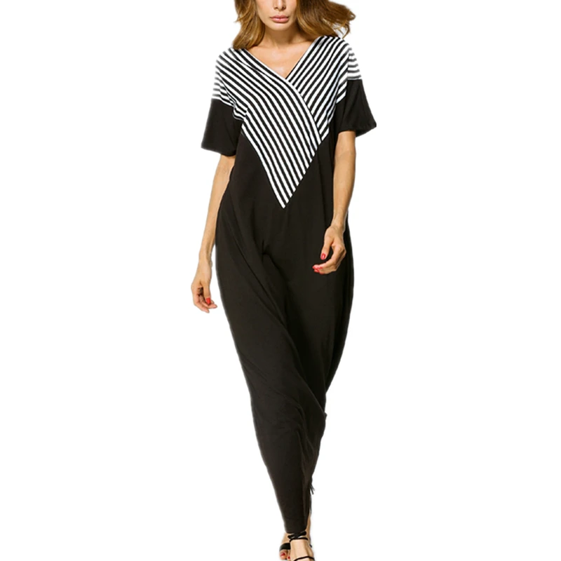 Брендовое черное платье-кафтан модное Платье макси с v-образным вырезом Мягкое