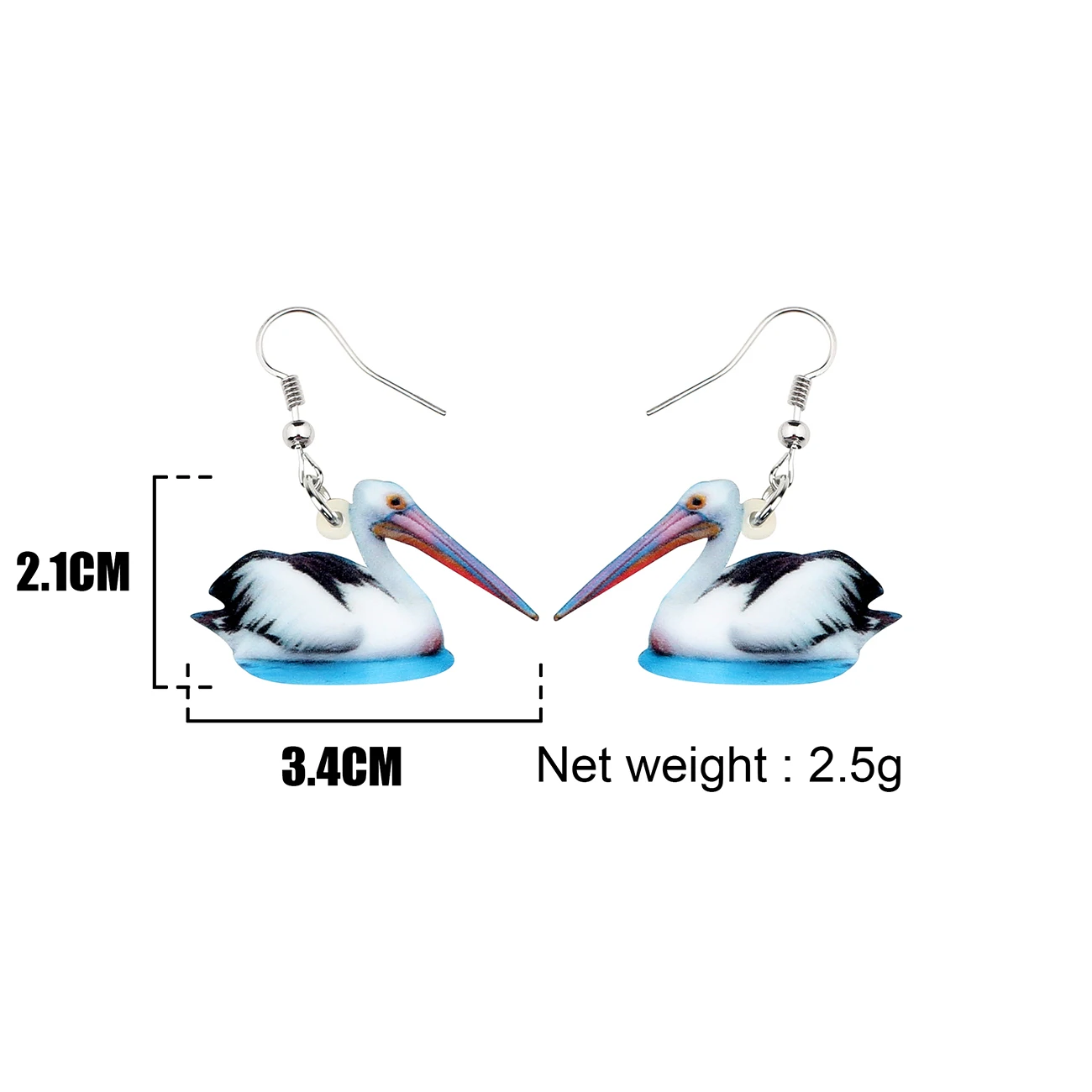 WEVENI Statement Acrylic Novelty Pelican Bird Earrings Dangle Drop Fashion Animal Jewelry Gift For Women Girl Charms Accessories | Украшения
