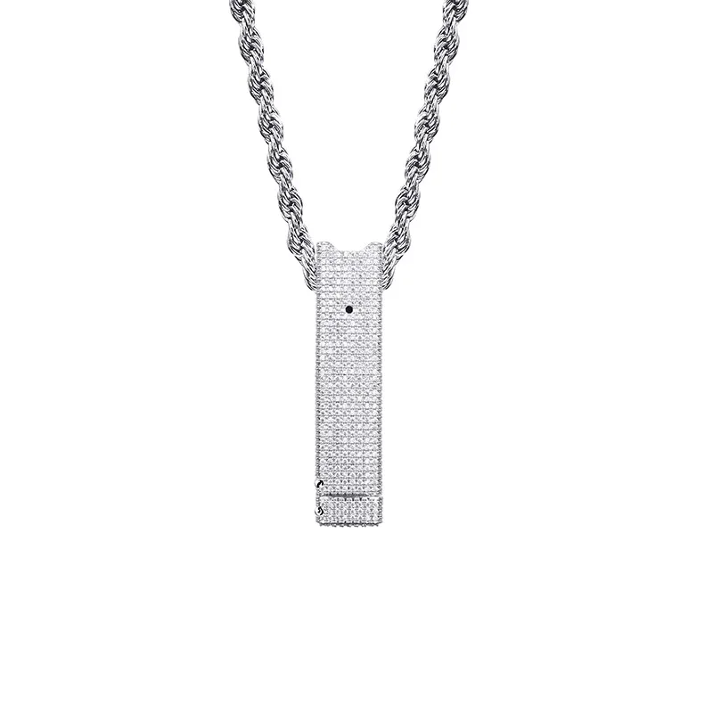 Silver JINAO Juul чехол со льдом кулон ожерелье микро проложить кубический циркон Шарм ювелирные изделия для мужчин и женщин подарок - Окраска металла: Silver
