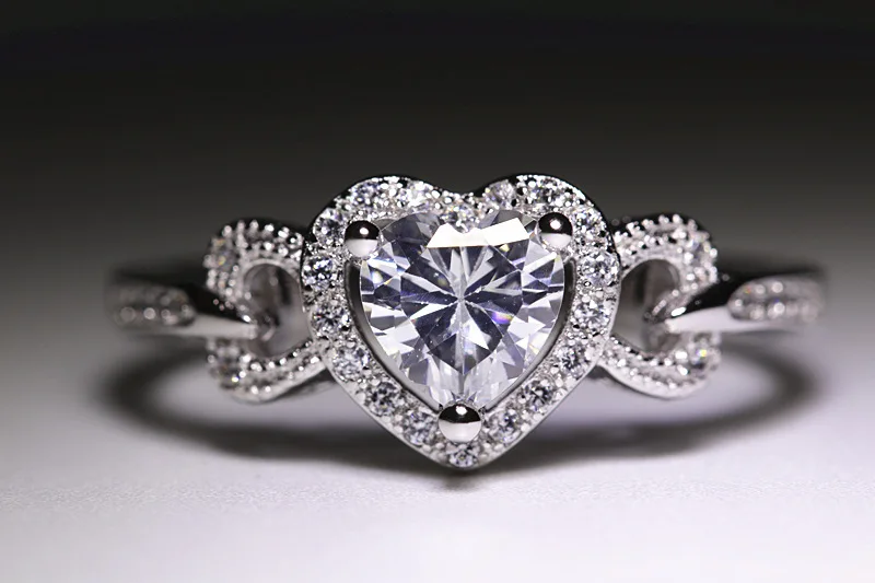 CC винтажные кольца для женщин сердце розовый камень 925 серебро Anillos свадебное ювелирное изделие Свадьба Помолвка кольцо Прямая поставка CC742