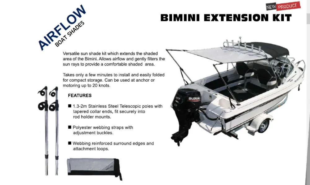 Океансаут лодка воздушный поток Bimini Top расширение солнцезащитный тент комплект с 32 мм Алюминиевых Полюсов MA 046