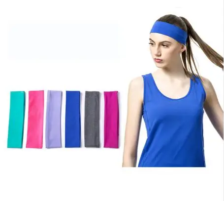 Повязка на голову для спорта и софтбола однотонная эластичная хлопковая повязка