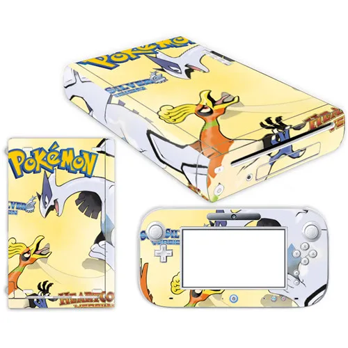 YS-WIIU-0012 Наклейка Pokemon Go Pikachu из кожи для nintendo wii u, чехол для консоли с пультами управления, скины для геймпад для nintendo wii u, наклейка - Цвет: YS-WIIU-0012