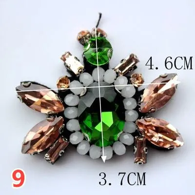 9 5pcs Высококачественная Хрустальная дрель, украшенная бусинами, цветок, насекомое, звезда, тканевая паста, DIY шляпа, обувь и аксессуары для одежды RS1491 - Цвет: 9 5pcs