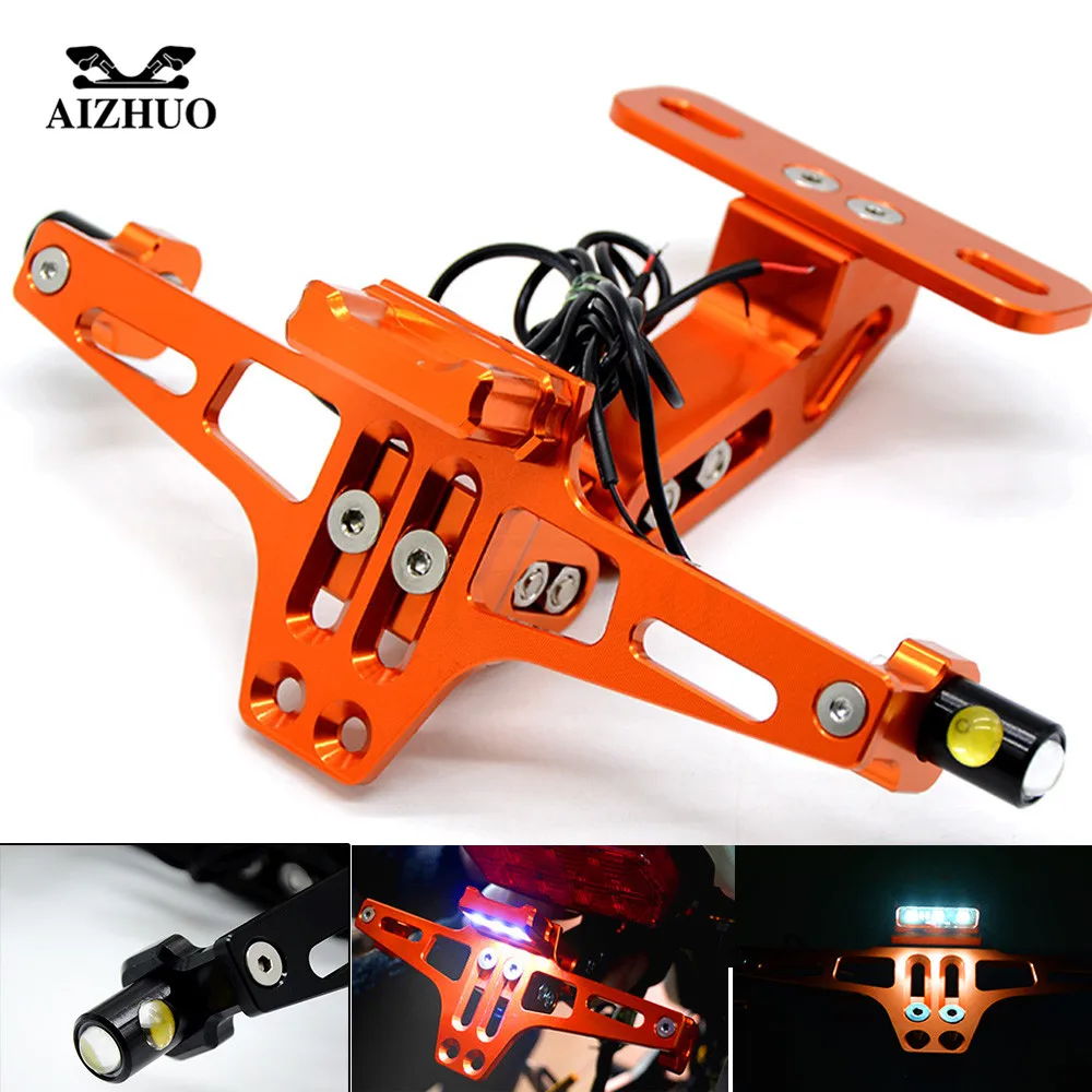 CNC алюминиевый мотоцикл задние номерные знаки держатель Светодиодные пластины