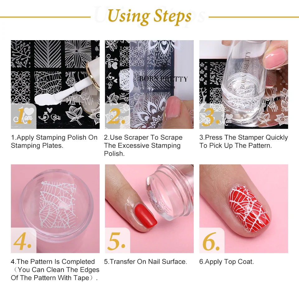 BORN PRETTY Nail Stamping Plates Butterfly Rose Flower Yarn Image Design Rectangle Stainless Steel Nail Art Stencil Template