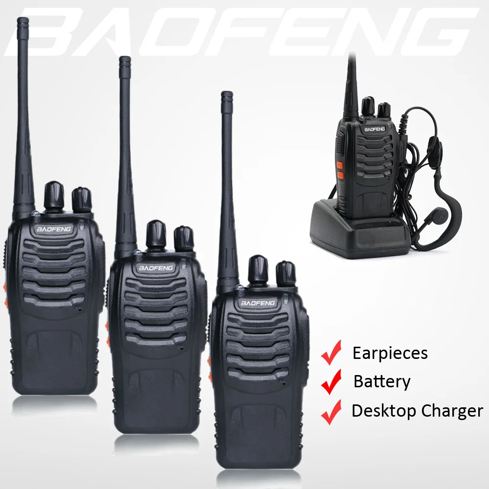 3x Baofeng 888 S Двухстороннее Хэм FM радио BF 888S портативные рации Портативный CB