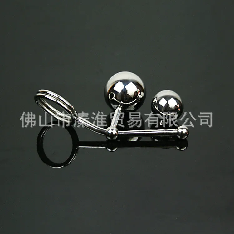 Анальная пробка из нержавеющей стали с двумя шариками Пояс верности для мужчин и