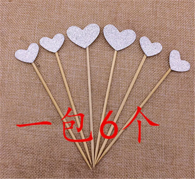 30 шт./лот Романтический День святого валентина Тема Кекс Торт Топпер Флаги Сердце