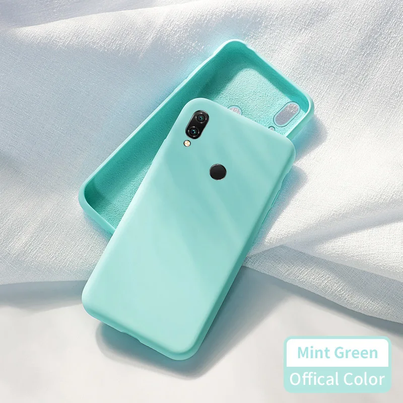 Mint Green Силиконовый чехол для Xiaomi Redmi Note 7 K20, милый Официальный жидкий силиконовый чехол для Xiaomi Mi 6 8 9 SE 8 Lite Fundas Capas - Цвет: Mint Green