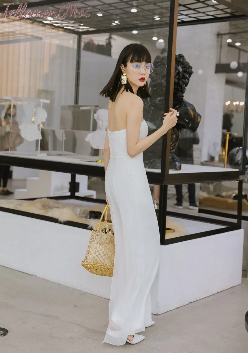 Bodycon Jumpsuit Women Elegant Wide Leg Off Shoulder High Waist Jumpsuits Solid One Piece Rompers Pants Celebrity Party Playsuit | Женская