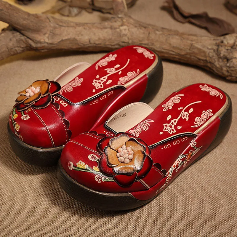 2019 летние новые кожаные яловой кожи на толстой подошве плоские сандалии