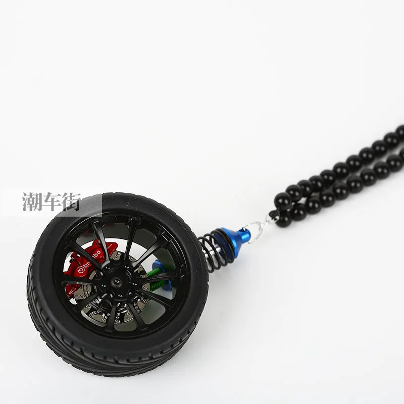 black rim-blue shock DIY концентратор с амортизатором набор(колесо+ Шина+ тормозной диск+ Шок+ бисерная цепь - Название цвета: black rim-blue shock
