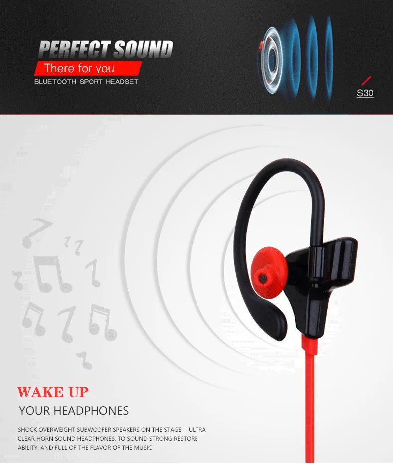 S30 stereo Bluetooth headset CSR chip sports earphone | Электроника