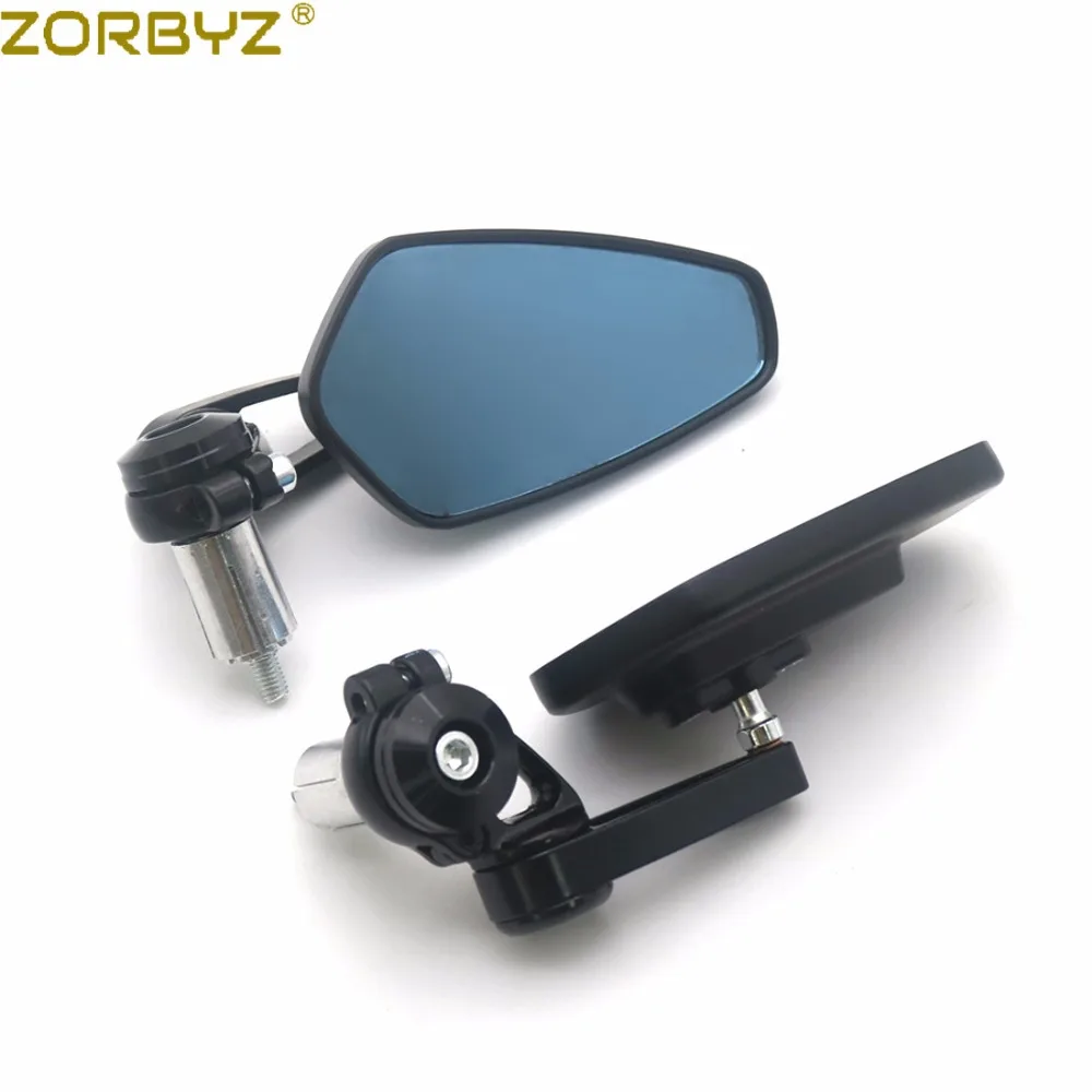 Зеркало заднего вида ZORBYZ универсальное черное для мотоцикла 7/8 дюйма 22 мм|Боковые