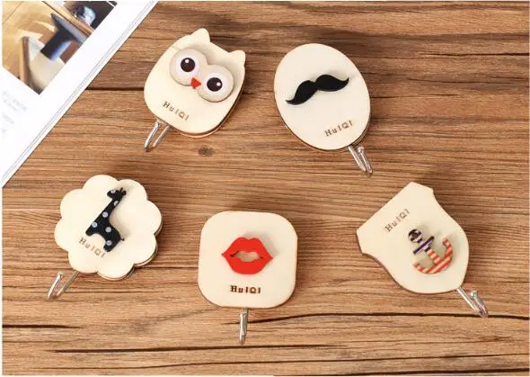 1 шт. домашние креативные милые деревянные антипригарные липкие крючки с