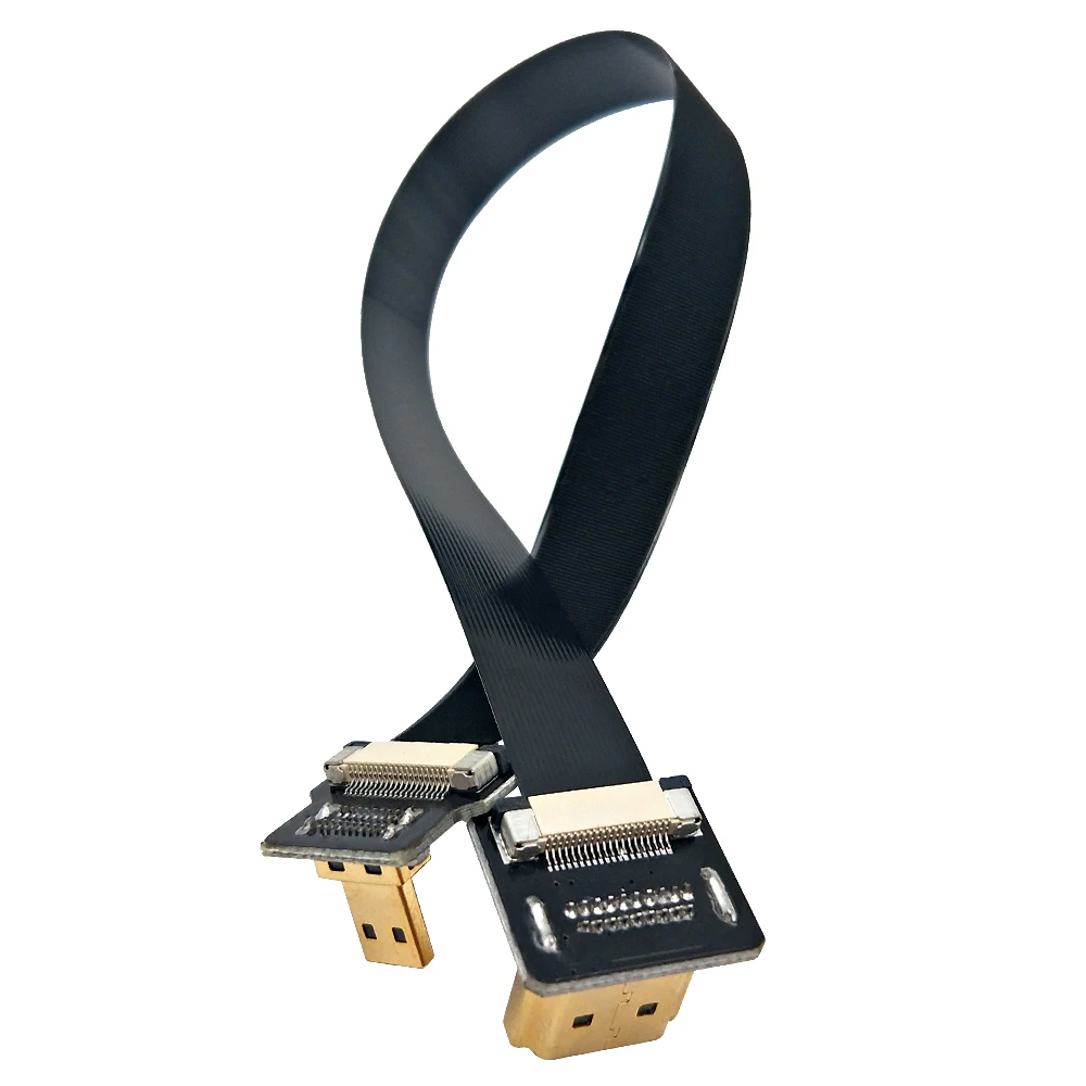 DANSPEED 90 градусов вниз угловой FPV мужчин и мужчин M/M HDMI 1,4 микро HDMI плоский кабель для камеры Gopro