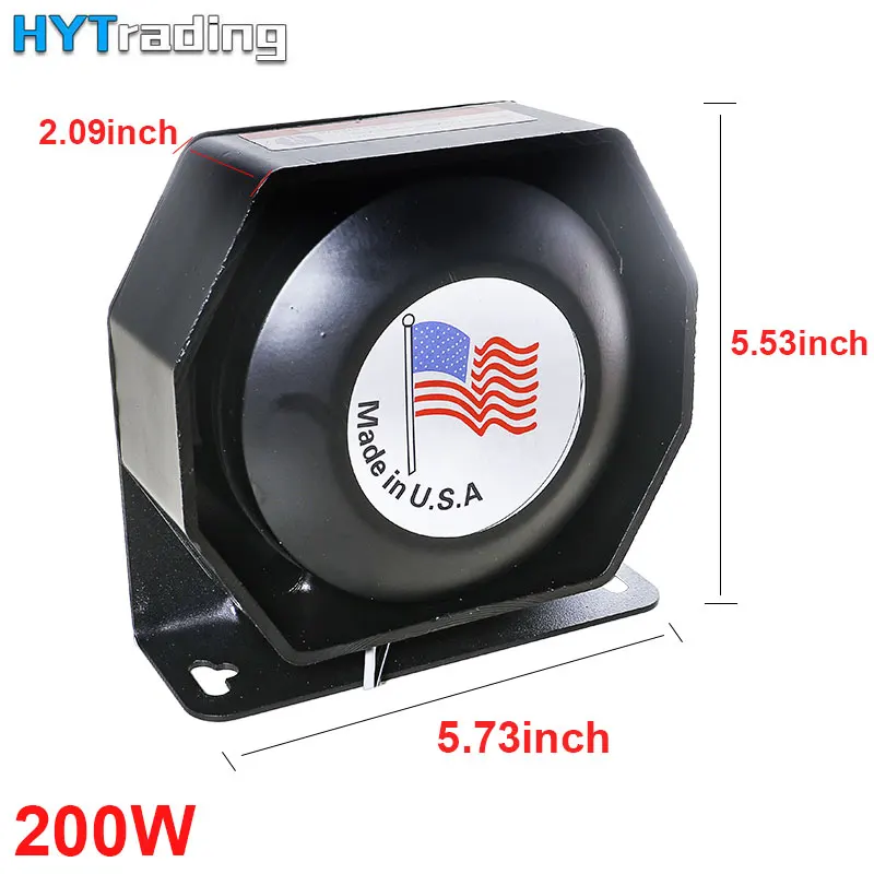 12V 200W фары для автомобилей полицейская сирена черный металлический корпус