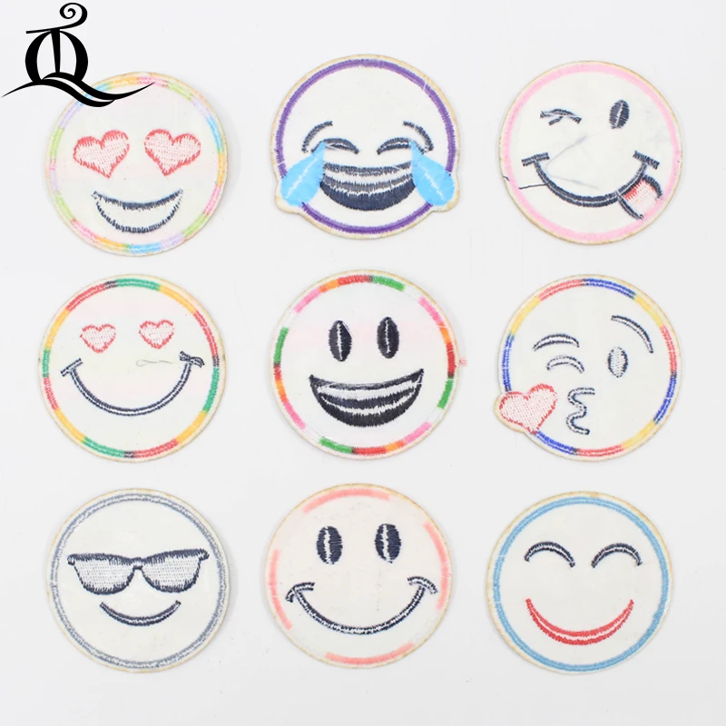 Выражение улыбающееся лицо микс 1 шт. блестки шитье одежда джинсы вышивка нашивки