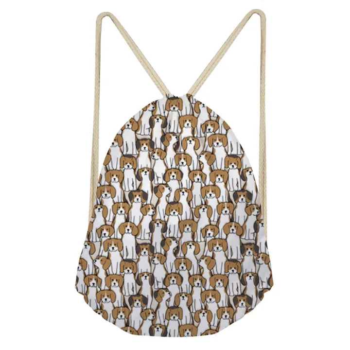 FORUDESIGNS/сумка на шнурке спортивные сумки Beagles Pet Dog напечатанный тренировочный спортивный мешок спортивные сумки для тренажерного зала женские для фитнеса рюкзак - Цвет: ZJZ041Z3