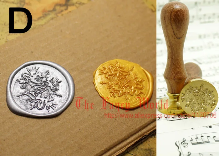 D Malfoy Gift Set Hp Hogwarts штамп для восковой печати Гриффиндор Слизерин Малфой Ravenclaw Hufflepuff логотип штамп+ уплотнительный воск высокое качество вентилятор подарок - Цвет основного камня: D Malfoy Gift Set