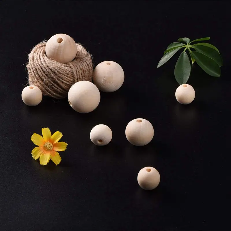 Натуральные круглые деревянные бусины спейсеры 300 штук (10 мм 12 14 мм)|Ювелирная