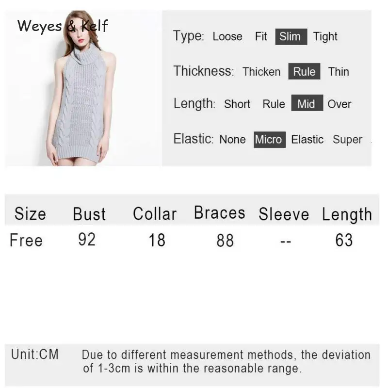 Weyes &amp Kelf Sexy Backless Sleeveless Turtleneck Pullovers Women 2020 Spring Solid Knitwear Lace Up Sweater | Женская одежда