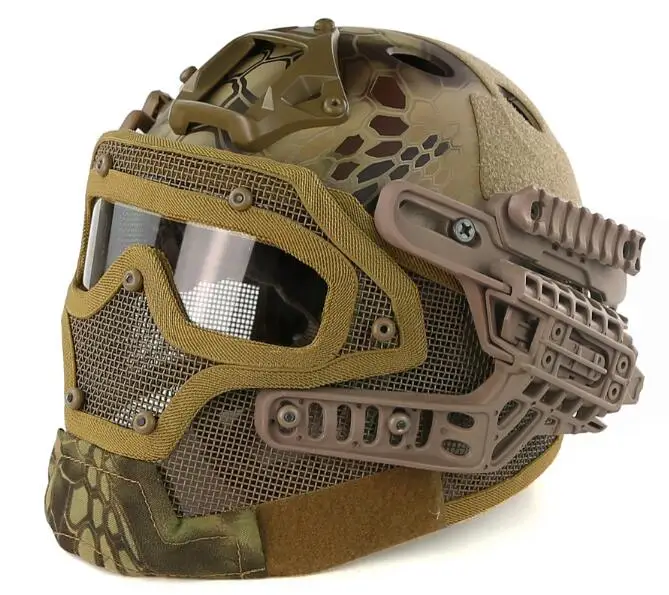 HI Армейский Военный Тактический шлем G4 система Casco страйкбол шлем спортивные аксессуары Пейнтбол Полнолицевая защитная маска для лица шлем - Цвет: HI