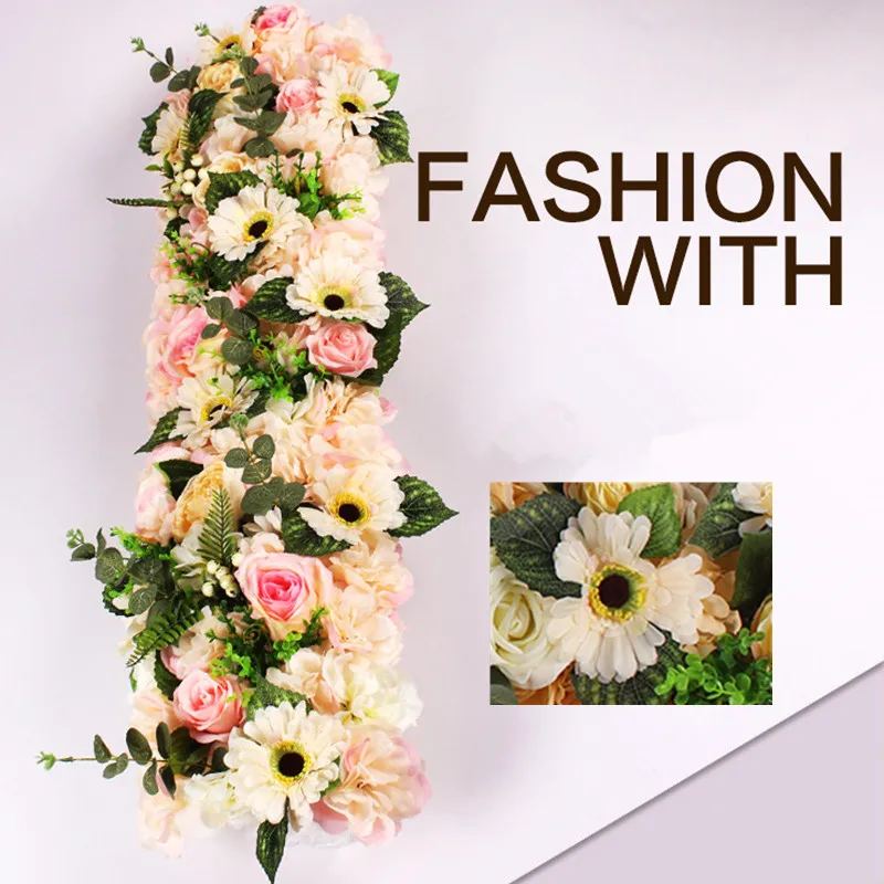 DIY1M свадебный цветок декор для железной арки искусственная Цветочная композиция поставки дорога свинец цитируется ряд цветов окно T станция
