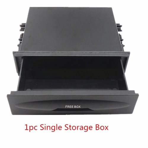 Single Storage Box Универсальная автомобильная Одиночная/двойная коробка для хранения, многослойная Радио Установка, карманная для напитков, держатель для чашки, пластиковая коробка для хранения, комплект - Цвет: Single Storage Box