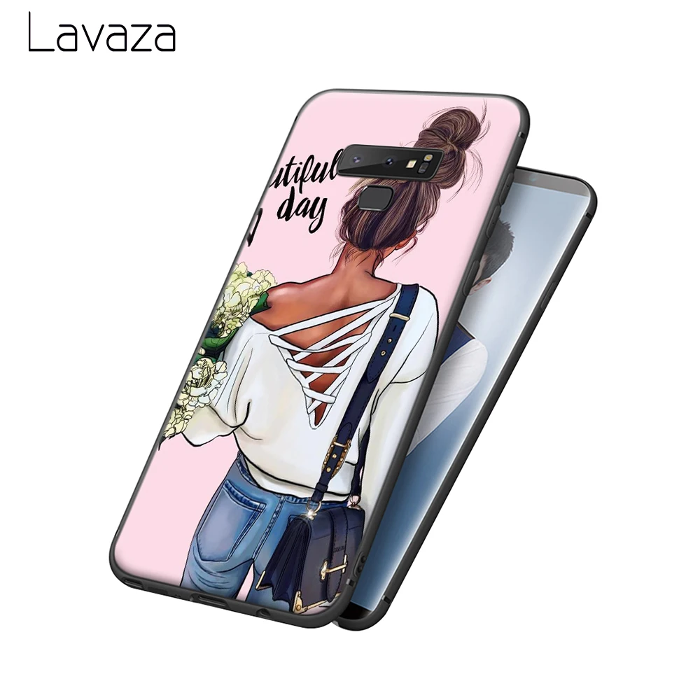 Lavaza Brown Hair Baby Mom Girl Soft Case for Galaxy A3 A5 2016 2017 A6 plus A7 A8 A9 J6 2018 A10 30 40 50 70 |
