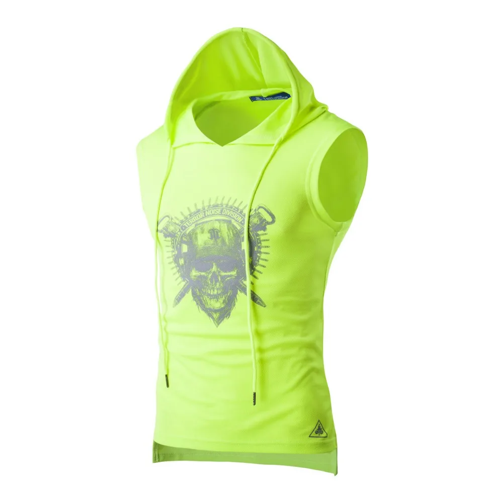 Мужская толстовка с черепом спортивная одежда капюшоном для бодибилдинга майка