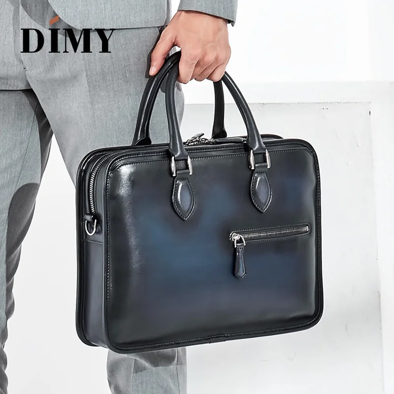 Сумка тоут DIMY Мужская для ноутбука портфель из натуральной воловьей кожи Модный