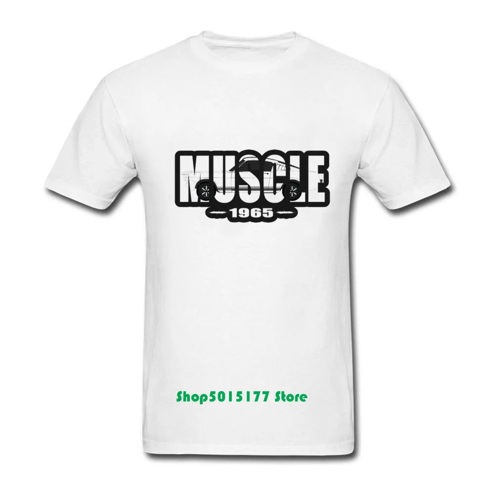 New Cool T Shirts 1965 Ford Mustang Car Men Cotton Short Sleeve sleeve Male Shirt | Мужская одежда