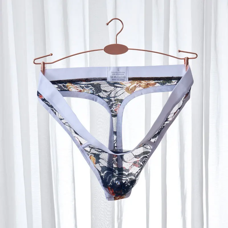 Royal blue thong 2 шт./партия, европейский размер, мужское Сетчатое нижнее белье, трусы-боксеры, кружевные сексуальные мужские трусы-боксеры, сексуальные забавные трусы, Hombre Cueca - Цвет: Royal blue thong