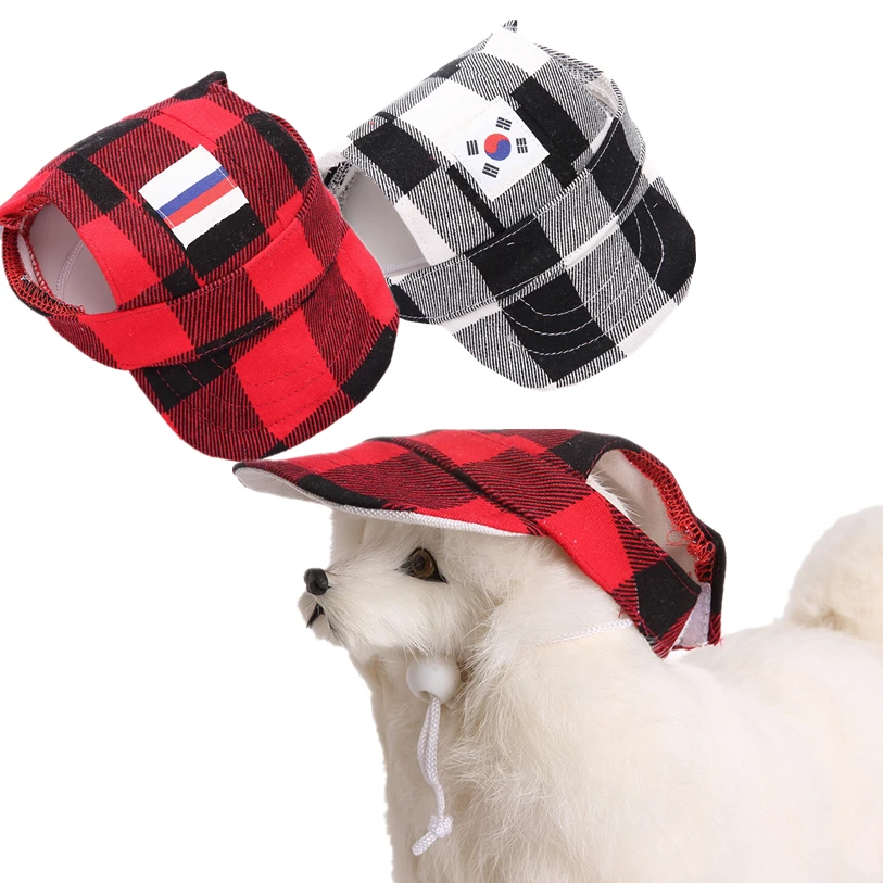 Модная клетчатая кепка для домашних животных головной убор собаки кота летние