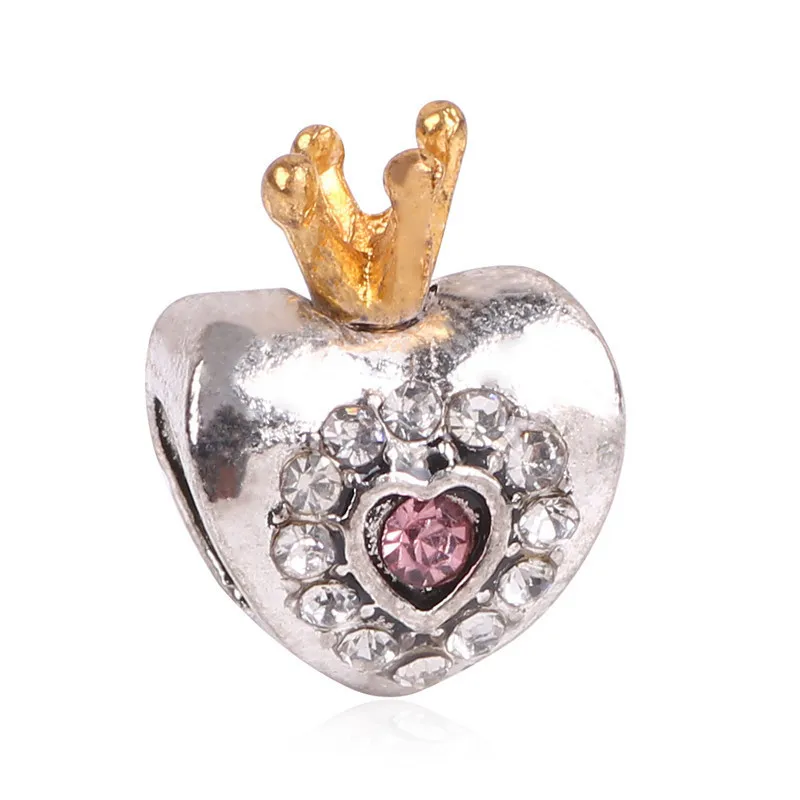 Подходит для оригинальных браслетов Pandora и браслетов DIY Ювелирные изделия Новое поступление Любовь Сердце цветок навсегда мультфильм хрустальные бусины